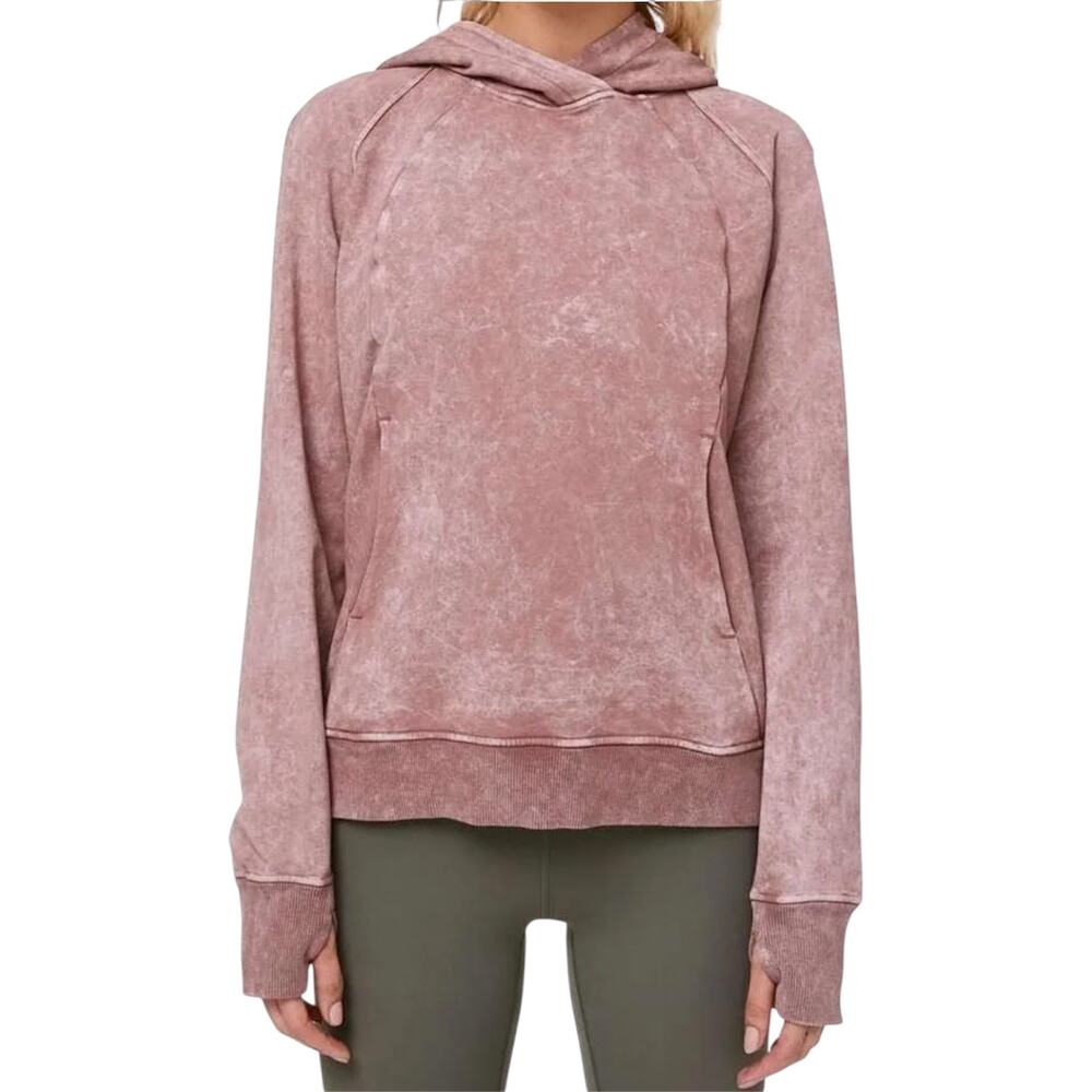 Lululemon Scuba Pullover Hoodie Sweatshirt Athletic Terry Washed Quicksand Red 8